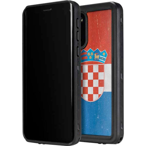 Croatia Flag Distressed Galaxy S20 Plus Waterproof Case